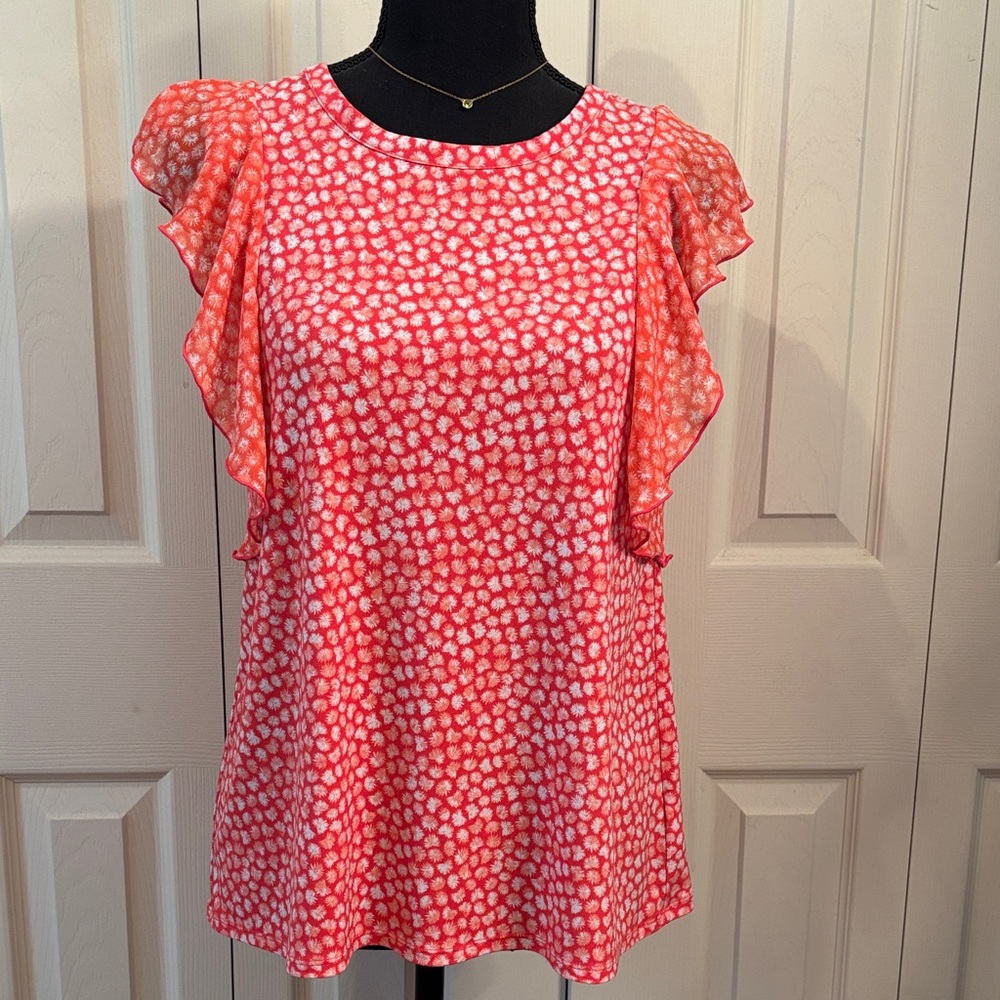 Michael Kors Coral Ruffle Sleeve Blouse